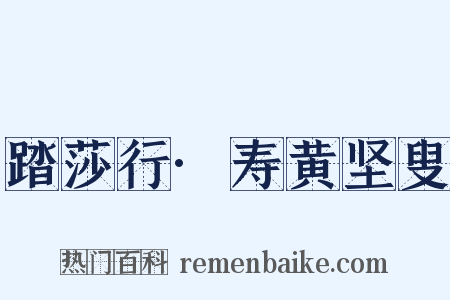 踏莎行·寿黄坚叟是什么意思的图片